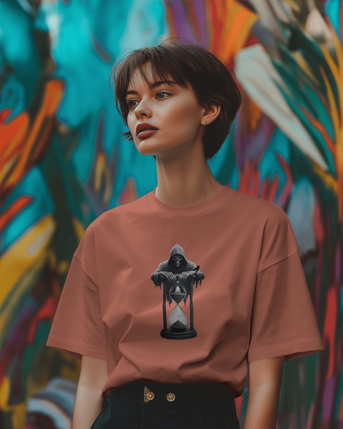 Earth & Thread | Reaper Hourglass 100% Cotton Regular Fit T-Shirt - Premium 180 GSM Dark Academia Graphic