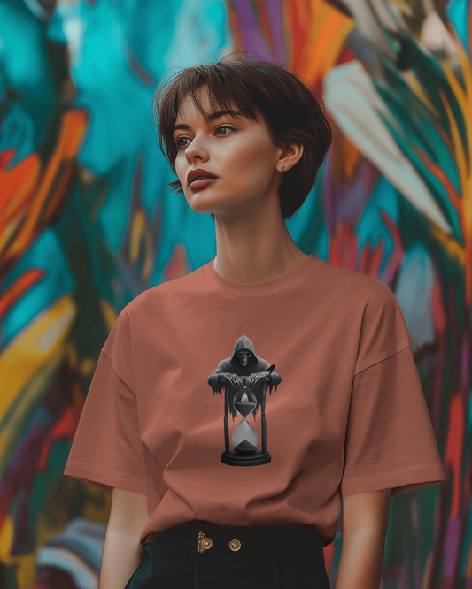 Earth & Thread | Reaper Hourglass 100% Cotton Regular Fit T-Shirt - Premium 180 GSM Dark Academia Graphic