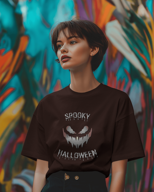 Spooky Halloween in Oversized Comfort – Creepy Tee