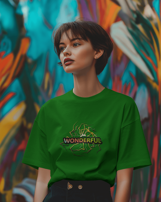 Earth & Thread | Wonderful 100% Cotton Regular Fit T-Shirt - Premium 180 GSM Positive Energy Graphic Tee