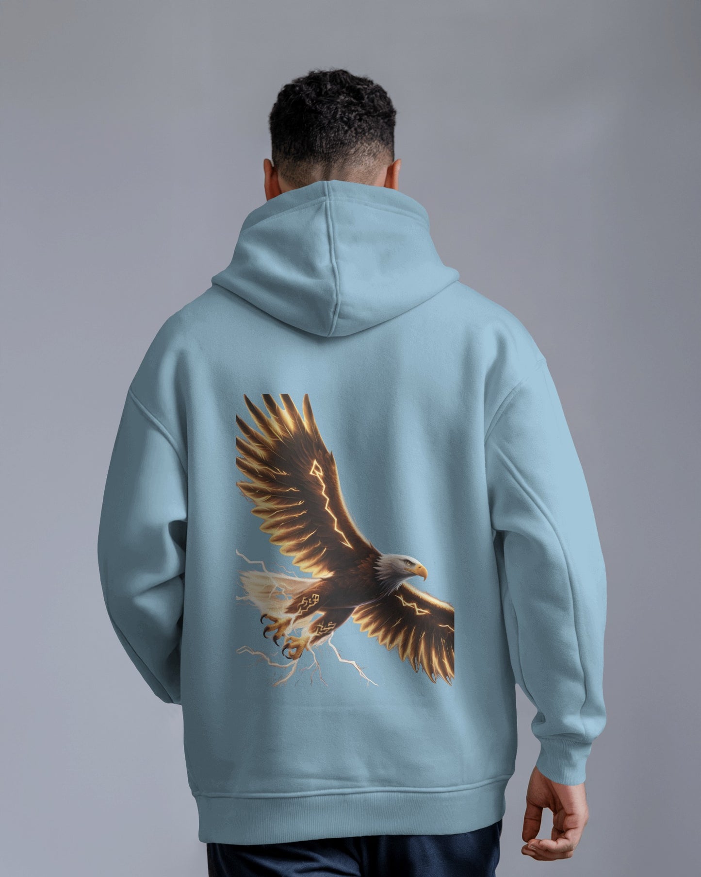Oversized Hoodie – Black Eagle Lightning Edition