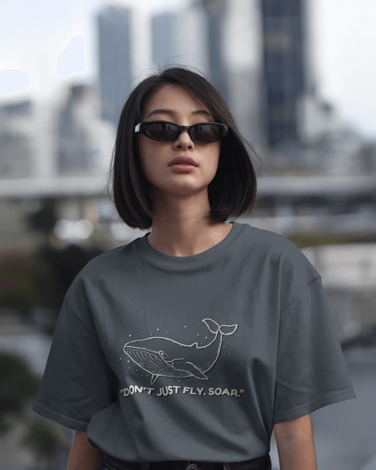 🐋 Oversized French Terry – Soar Beyond Tee ✨