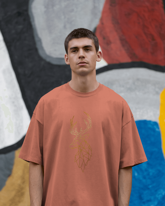 Modern Elegance in Ultra-Smooth Comfort – Geometric Deer Tee