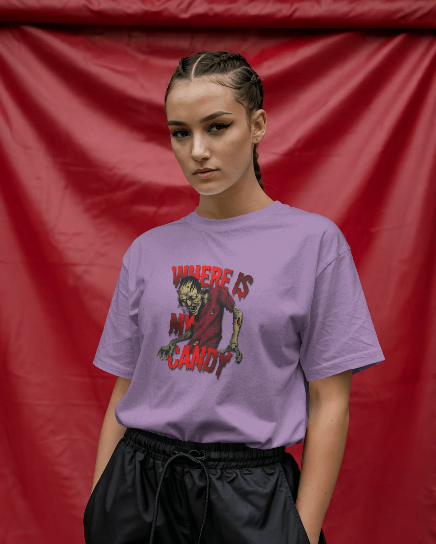 Earth & Thread | Where Is My Candy 100% Cotton Regular Fit T-Shirt - Premium 180 GSM Zombie Graphic Tee