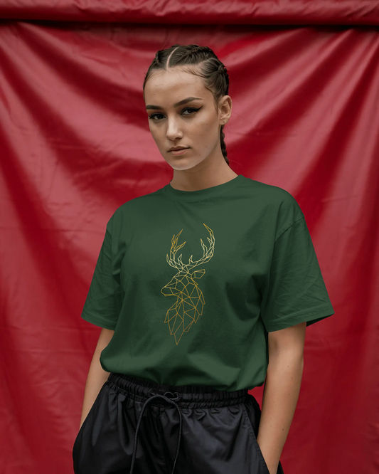 Modern Elegance in Ultra-Smooth Comfort – Geometric Deer Tee