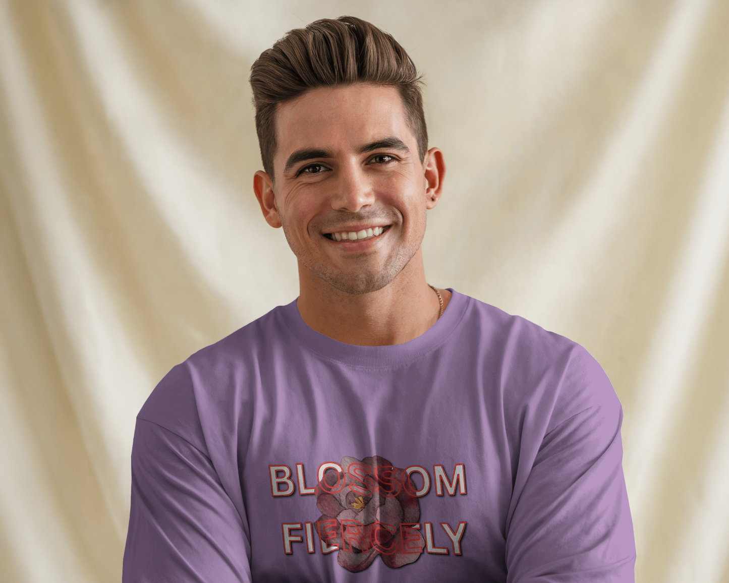 Earth & Thread | Blossom Fiercely 100% Cotton Regular Fit T-Shirt - Premium 180 GSM Empowering Floral Graphic Tee