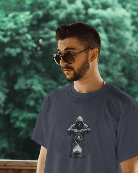 Earth & Thread | Reaper Hourglass 100% Cotton Regular Fit T-Shirt - Premium 180 GSM Dark Academia Graphic