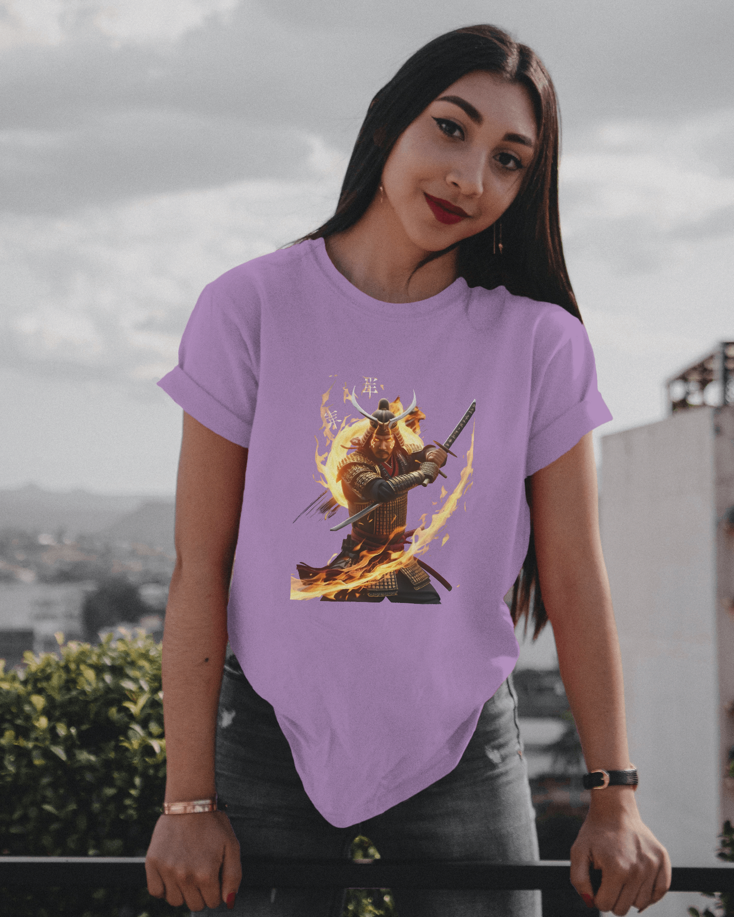 Premium Cotton T-Shirt – Fiery Warrior Edition