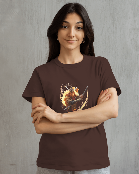 Premium Cotton T-Shirt – Fiery Warrior Edition