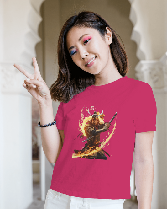 Premium Cotton T-Shirt – Fiery Warrior Edition