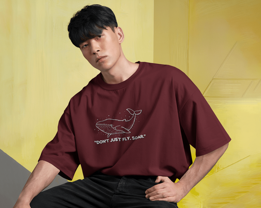 🐋 Oversized French Terry – Soar Beyond Tee ✨