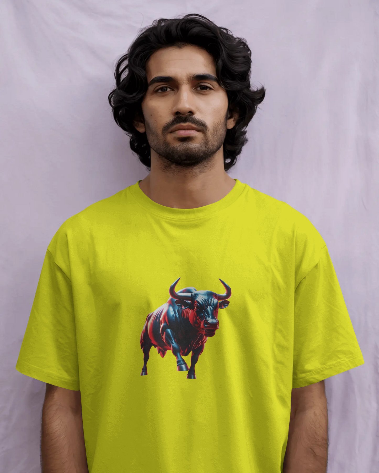 Earth & Thread | Dynamic Bull 100% Cotton Regular Fit T-Shirt - Premium 180 GSM Abstract Animal Graphic