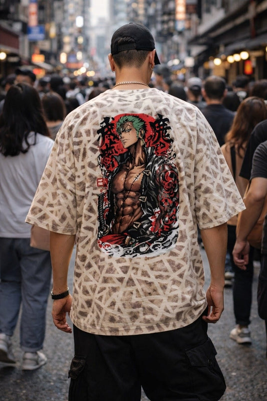 RONIN RAGE Oversized Acid Wash Tee – 240 GSM Premium French Terry | Limited Streetwear Drop