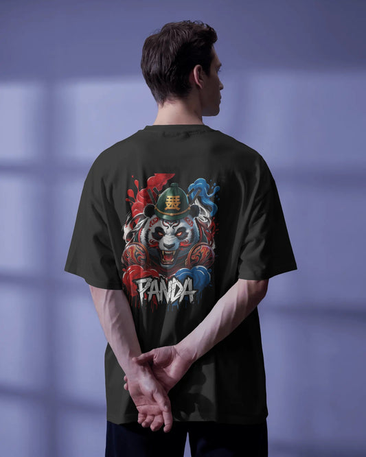 Earth & Thread | Fierce Panda 100% Cotton Oversized Tee - Premium French Terry Back Print