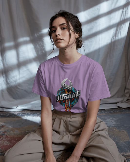 Earth & Thread | JUGAAD. 100% Cotton Regular Fit T-Shirt - Premium 180 GSM Ingenuity Mechanic Graphic Tee
