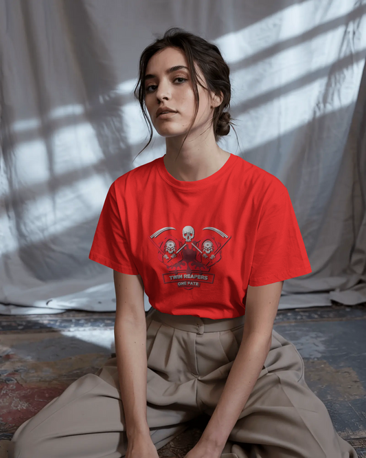 Earth & Thread | Devil Trio 100% Cotton Regular Fit T-Shirt - Premium 180 GSM Edgy Graphic Tee