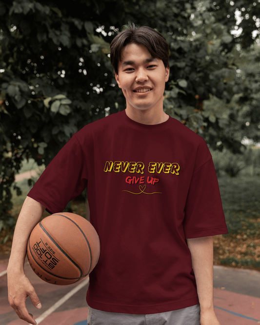 Oversized French Terry – Never Ever Give Up Tee