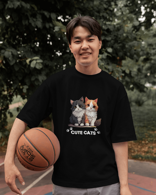 Oversized French Terry – Cute Cats Tee
