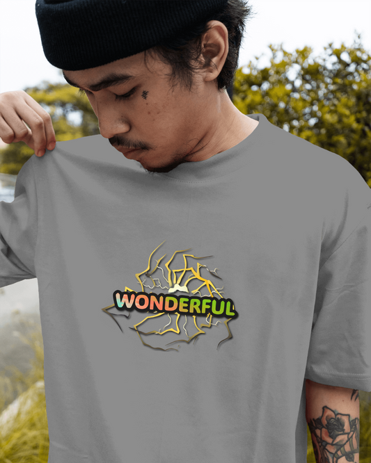 Earth & Thread | Wonderful 100% Cotton Regular Fit T-Shirt - Premium 180 GSM Positive Energy Graphic Tee