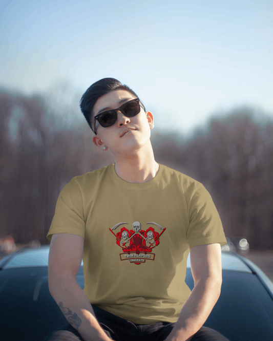 Earth & Thread | Devil Trio 100% Cotton Regular Fit T-Shirt - Premium 180 GSM Edgy Graphic Tee