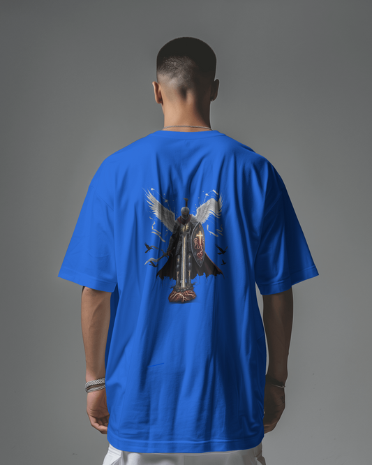 Majestic Strength in Oversized Comfort – Winged Knight Tee