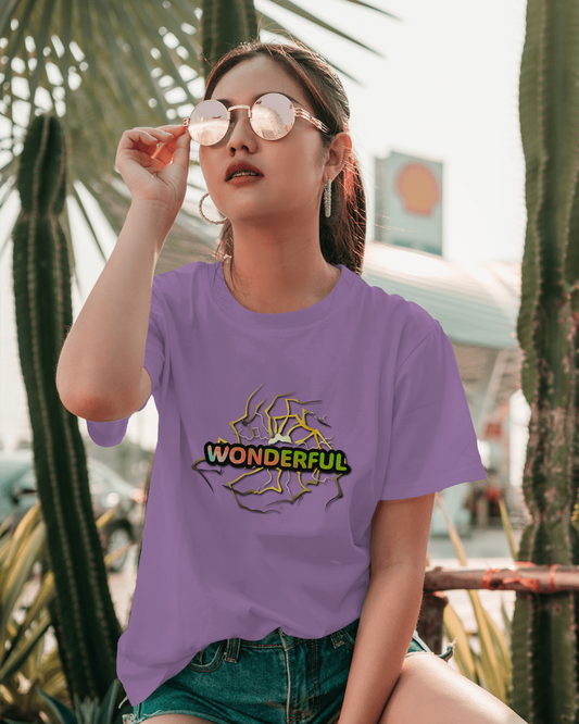 Earth & Thread | Wonderful 100% Cotton Regular Fit T-Shirt - Premium 180 GSM Positive Energy Graphic Tee