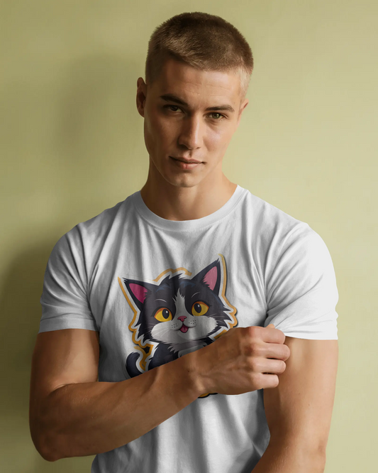 Earth & Thread | Cuddly Kitten 100% Cotton Regular Fit T-Shirt - Premium 180 GSM Adorable Pet Graphic Tee