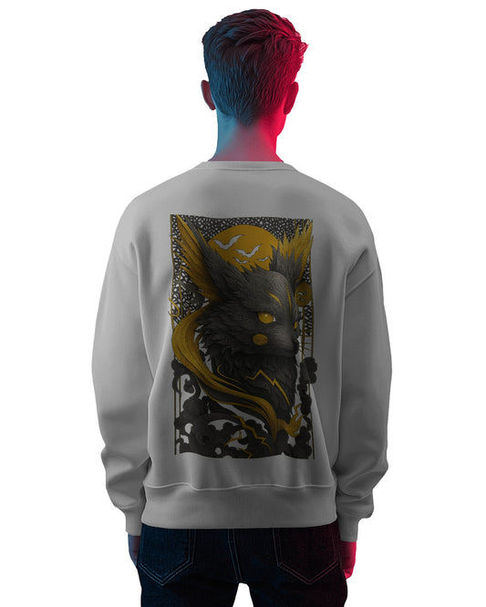 Earth & Thread Oversized Unisex Pikachu Sweatshirt | 350 GSM Cotton Fleece | Anime Graphic Pullover | Front & Back Print | Winter Wear | Crew Neck | Casual Streetwear for Men & Women