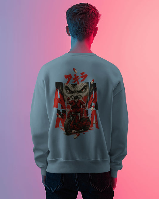 Earth & Thread Unisex Akira Anime Graphic Oversized Sweatshirt | 350 GSM Cotton Fleece Pullover | Casual Winter Streetwear for Men & Women | Premium Japanese Anime Design