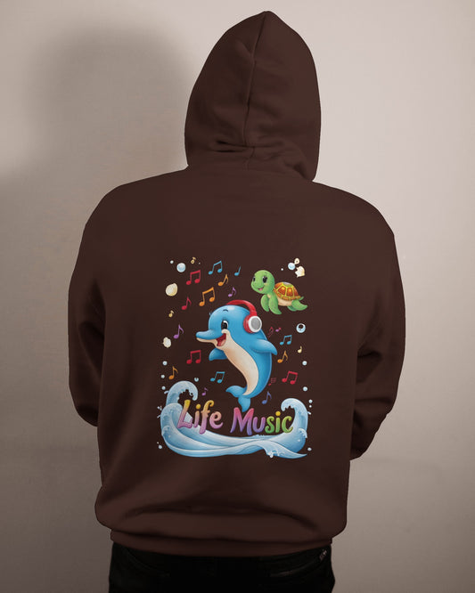 Oversized Hoodie – Life Music Dolphin Edition
