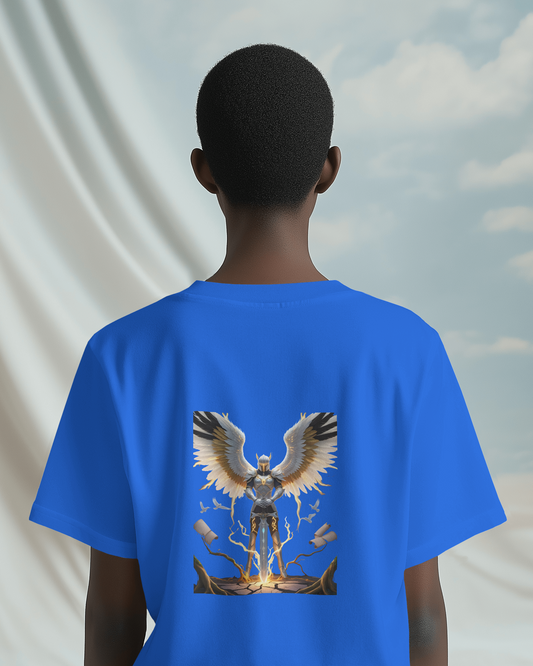 Majestic Strength in Oversized Comfort – Winged Knight Tee