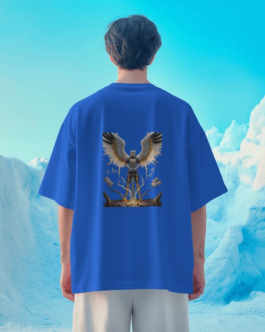 Majestic Strength in Oversized Comfort – Winged Knight Tee