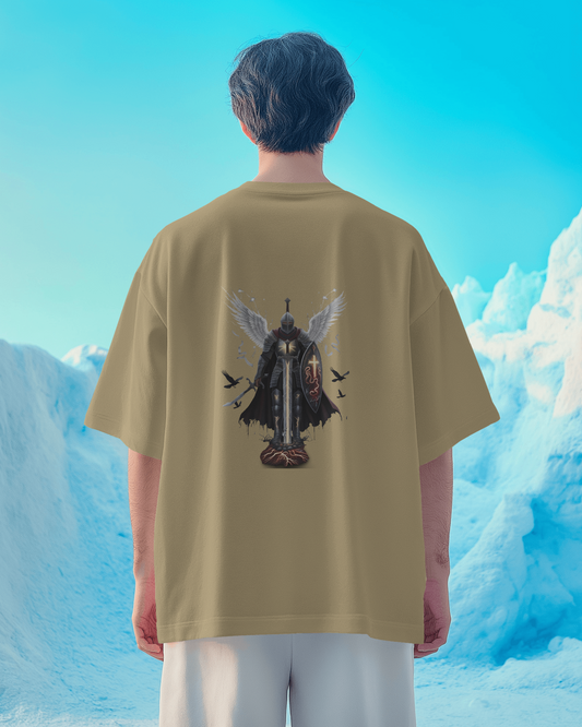 Majestic Strength in Oversized Comfort – Winged Knight Tee