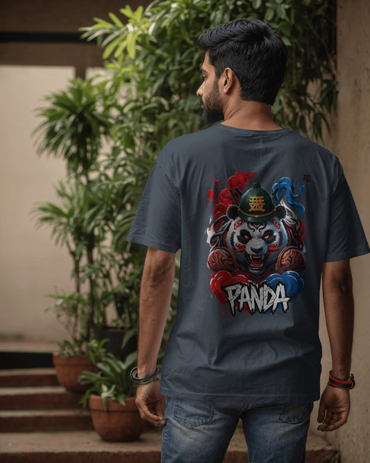 Earth & Thread | Fierce Panda 100% Cotton Oversized Tee - Premium French Terry Back Print