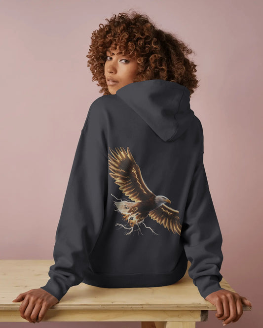 Oversized Hoodie – Black Eagle Lightning Edition