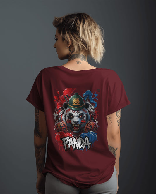 Earth & Thread | Fierce Panda 100% Cotton Oversized Tee - Premium French Terry Back Print