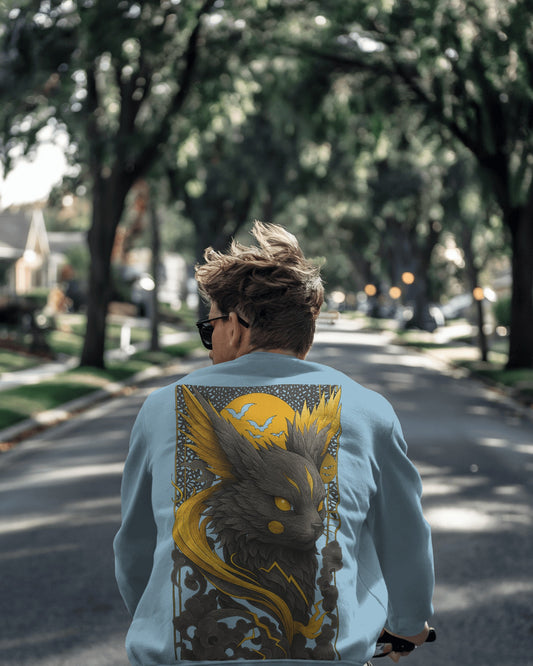 Earth & Thread Oversized Unisex Pikachu Sweatshirt | 350 GSM Cotton Fleece | Anime Graphic Pullover | Front & Back Print | Winter Wear | Crew Neck | Casual Streetwear for Men & Women