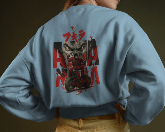 Earth & Thread Unisex Akira Anime Graphic Oversized Sweatshirt | 350 GSM Cotton Fleece Pullover | Casual Winter Streetwear for Men & Women | Premium Japanese Anime Design