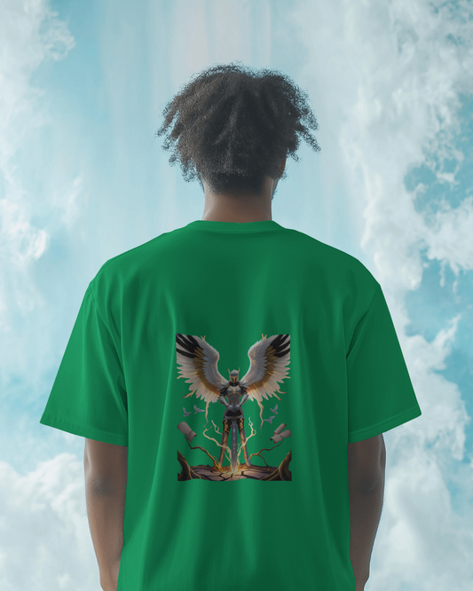 Majestic Strength in Oversized Comfort – Winged Knight Tee