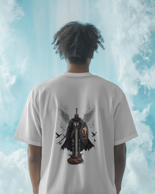 Majestic Strength in Oversized Comfort – Winged Knight Tee