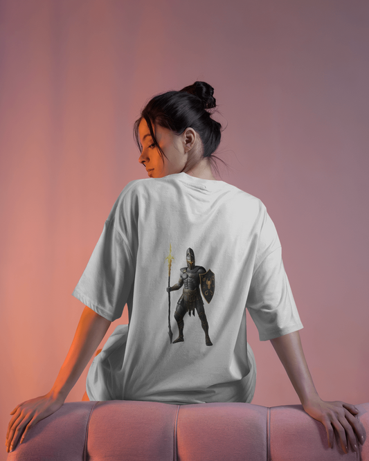 Fearless Strength in Oversized Comfort – Winged Knight Tee