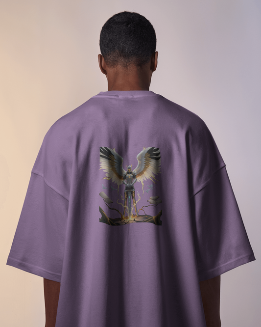 Majestic Strength in Oversized Comfort – Winged Knight Tee