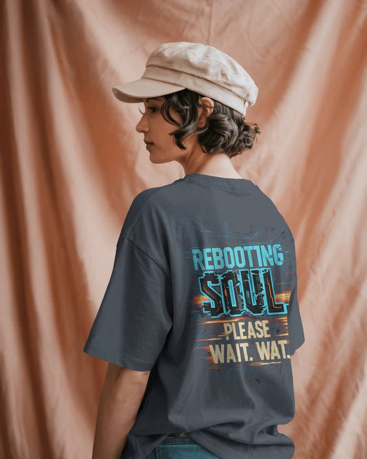 Earth & Thread | Rebooting Soul 100% Cotton Oversized Tee - Premium French Terry Tech Graphic