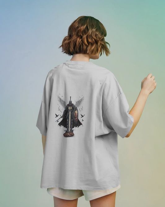 Majestic Strength in Oversized Comfort – Winged Knight Tee