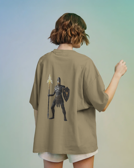 Fearless Strength in Oversized Comfort – Winged Knight Tee