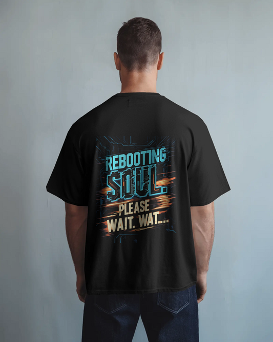 Earth & Thread | Rebooting Soul 100% Cotton Oversized Tee - Premium French Terry Tech Graphic