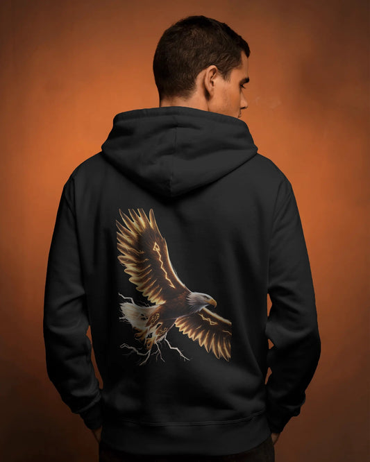 Oversized Hoodie – Black Eagle Lightning Edition