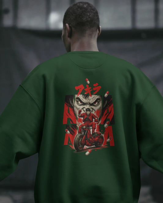 Earth & Thread Unisex Akira Anime Graphic Oversized Sweatshirt | 350 GSM Cotton Fleece Pullover | Casual Winter Streetwear for Men & Women | Premium Japanese Anime Design