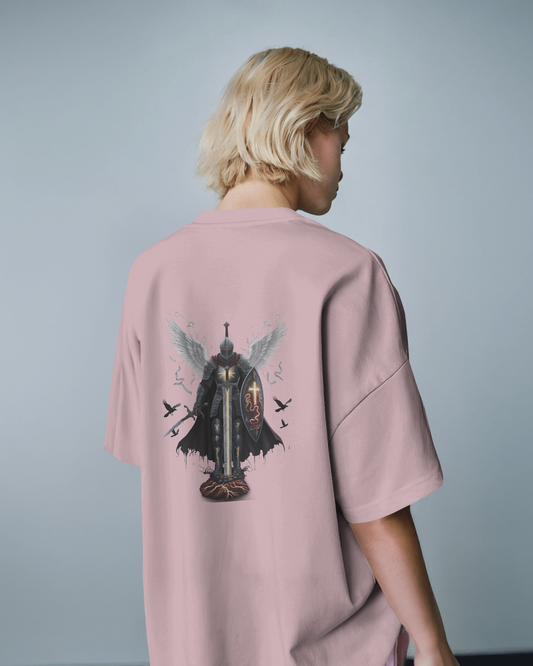 Majestic Strength in Oversized Comfort – Winged Knight Tee