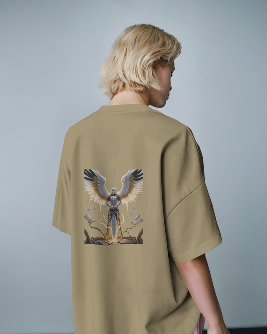 Majestic Strength in Oversized Comfort – Winged Knight Tee